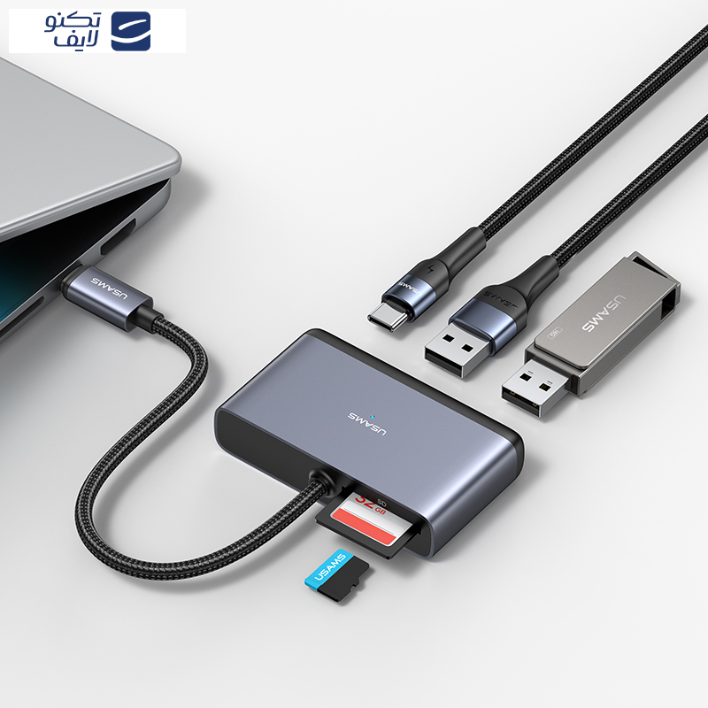 هاب 5 پورت یوسمز مدل SJ628 5in1 Type-C HUB هاب 5 پورت یوسمز مدل SJ628 5in1 Type-C HUB
