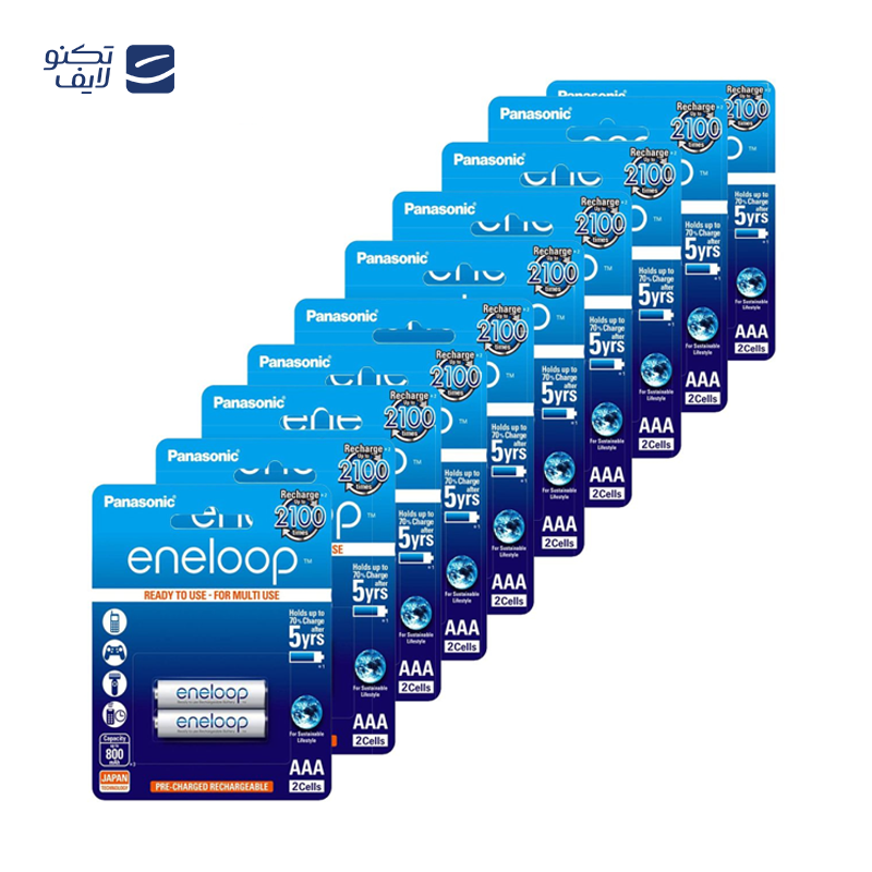 باتری نیم قلمی قابل شارژ پاناسونیک مدل eneloop بسته 20 عددی