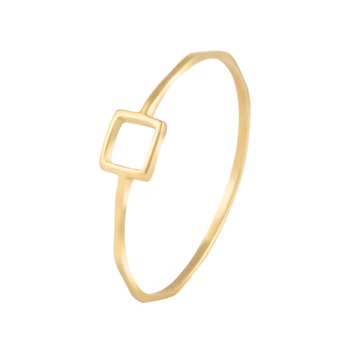 انگشتر طلای زنانه 18 عیار بان گالری مدل مینیمال مربع توخالی همرد انگشتر طلای زنانه 18 عیار بان گالری مدل مینیمال مربع توخالی همرد