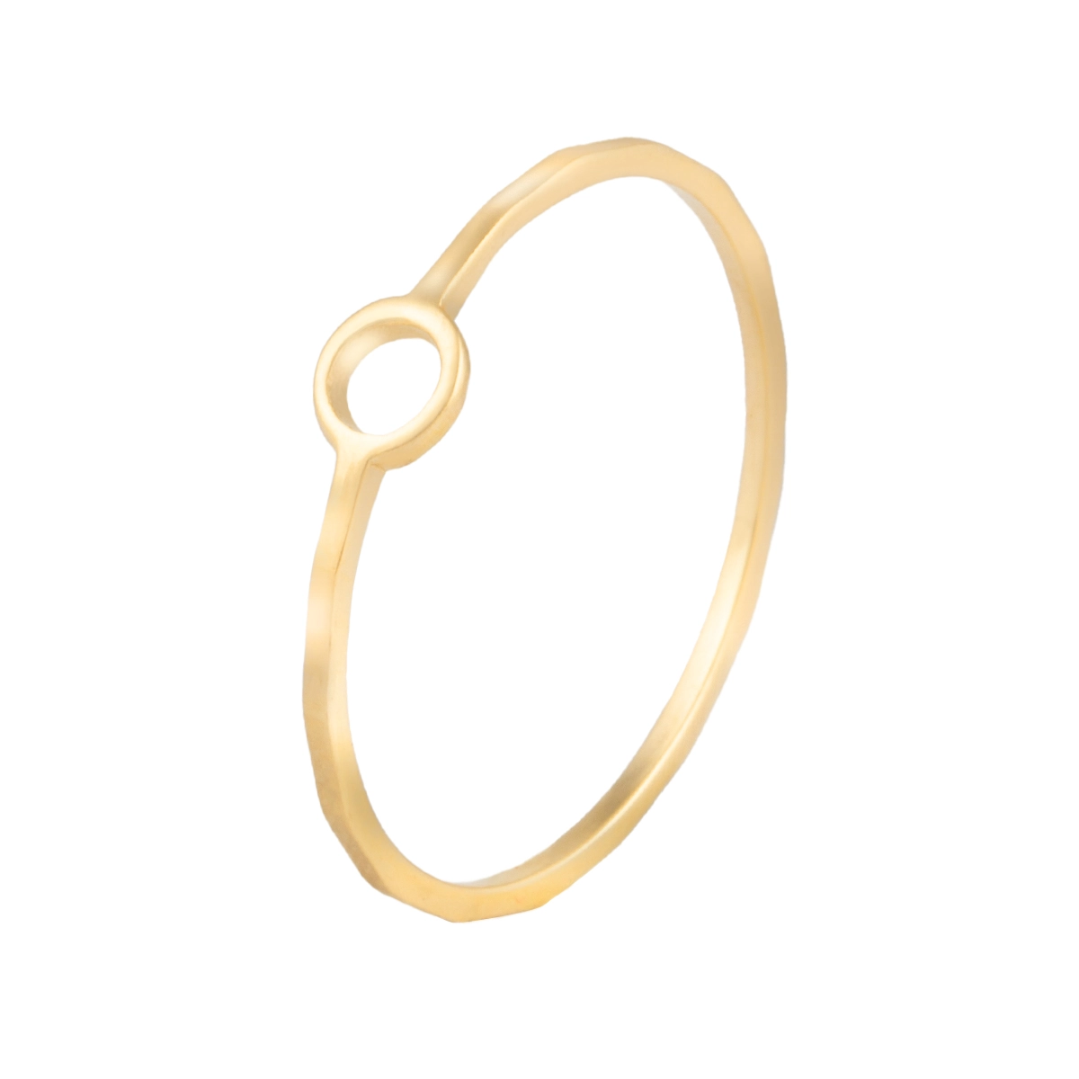 انگشتر طلای زنانه 18 عیار بان گالری مدل مینیمال دایره توخالی همرد