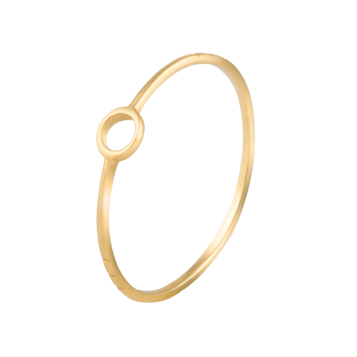 انگشتر طلای زنانه 18 عیار بان گالری مدل مینیمال دایره توخالی سه خط