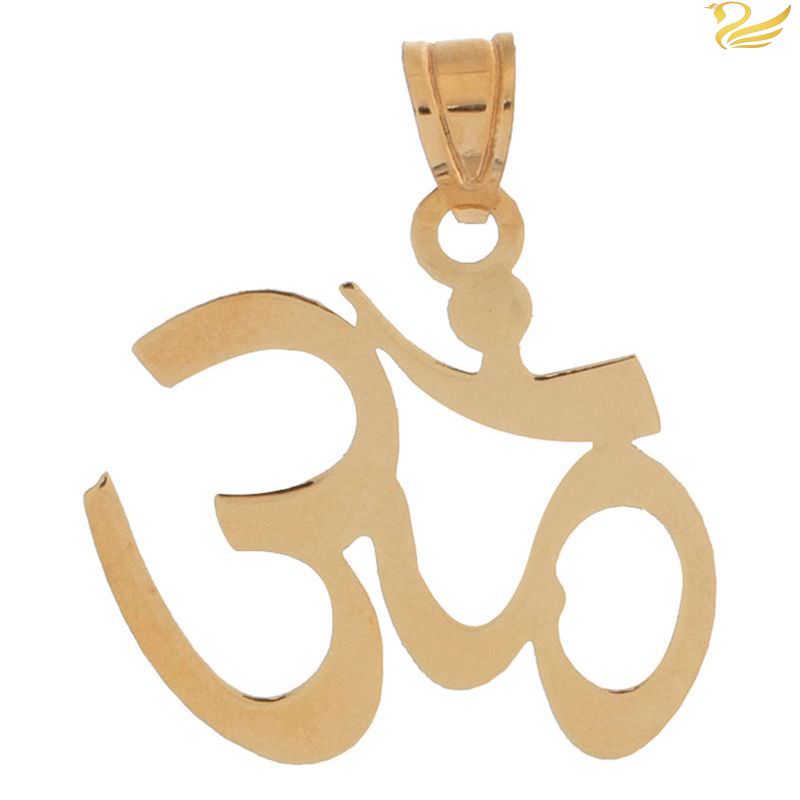 پلاک 18عیار طرح ام ॐ پلاک 18عیار طرح ام ॐ