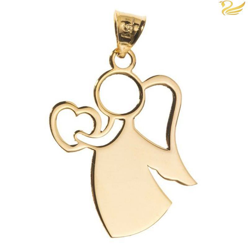 پلاک طلا 18عیار طرح فرشته و قلب پلاک طلا 18عیار طرح فرشته و قلب