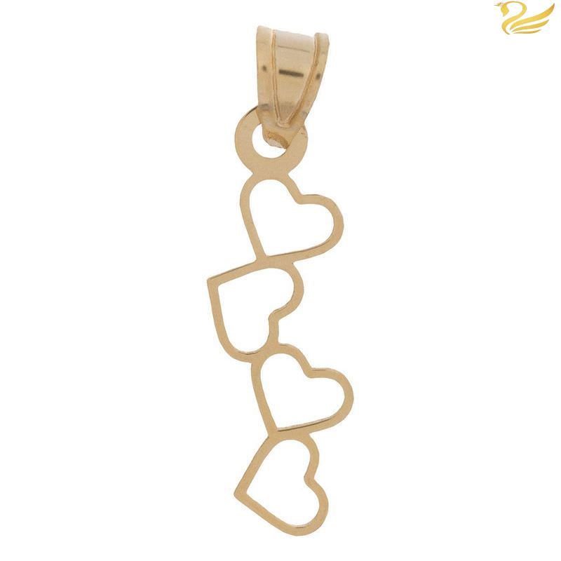 پلاک طلا 18عیار زنانه طرح چهار قلب پلاک طلا 18عیار زنانه طرح چهار قلب