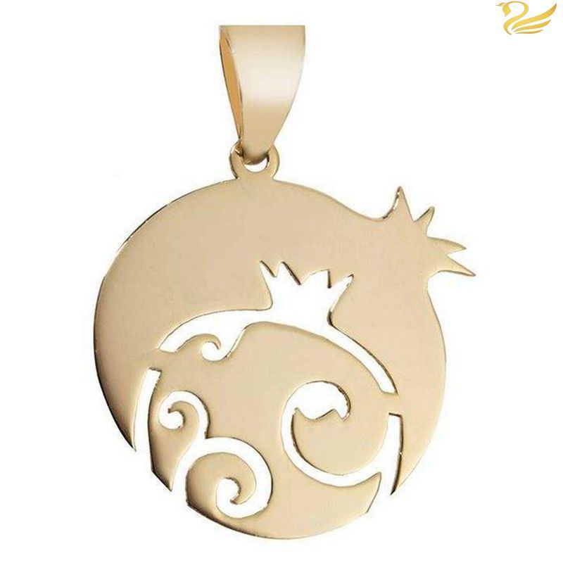 پلاک طلا 18عیار زنانه طرح انار و بته جقه پلاک طلا 18عیار زنانه طرح انار و بته جقه