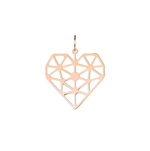 پلاک طلا 18عیار زنانه طرح قلب ژِئومتریک پلاک طلا 18عیار زنانه طرح قلب ژِئومتریک