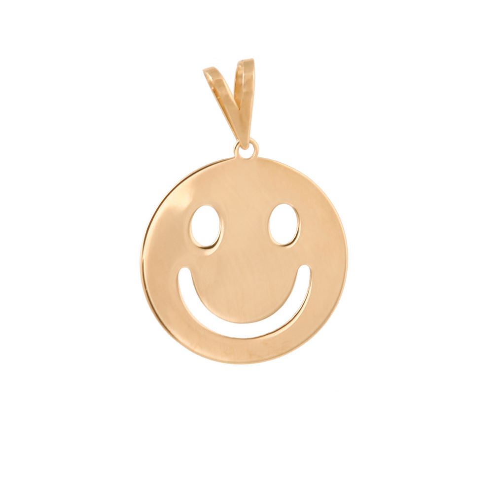 پلاک طلا زنانه طلا 18عیار طرح ایموجی لبخند