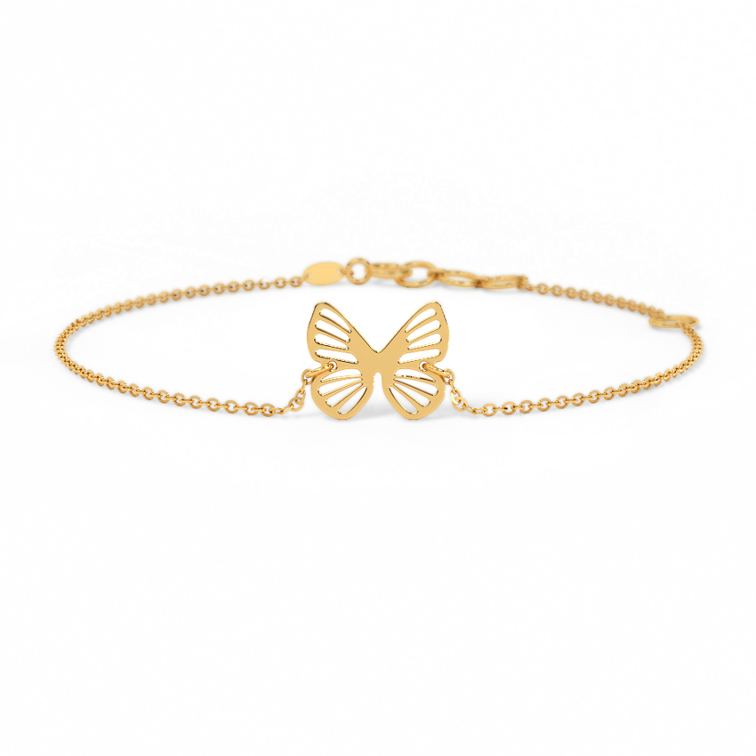 دستبند پروانه مینیمال طلا18 عیار دستبند پروانه مینیمال طلا18 عیار