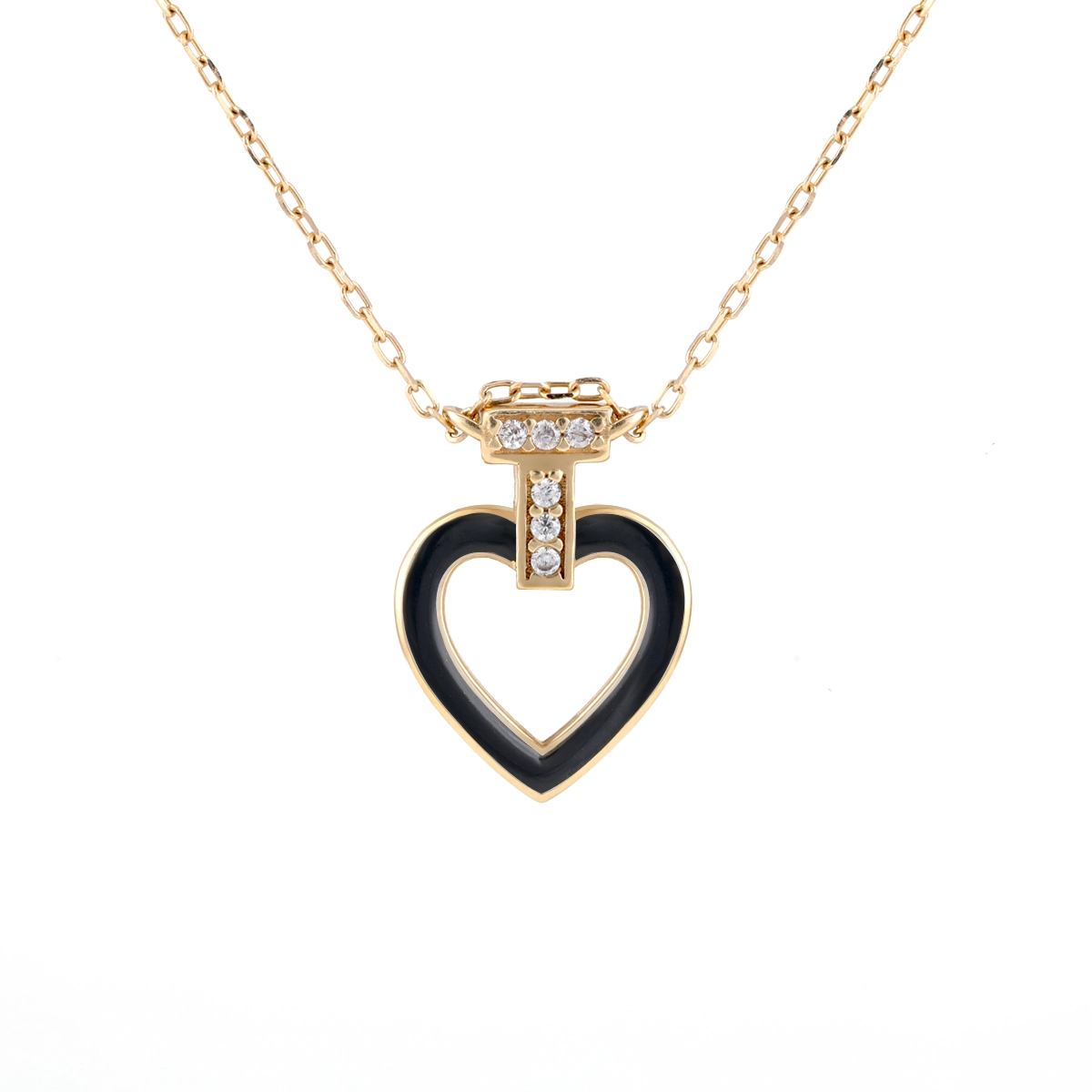 گردنبند طلای زنانه 18 عیار بان گالری مدل فرد مشکی گردنبند طلای زنانه 18 عیار بان گالری مدل فرد مشکی