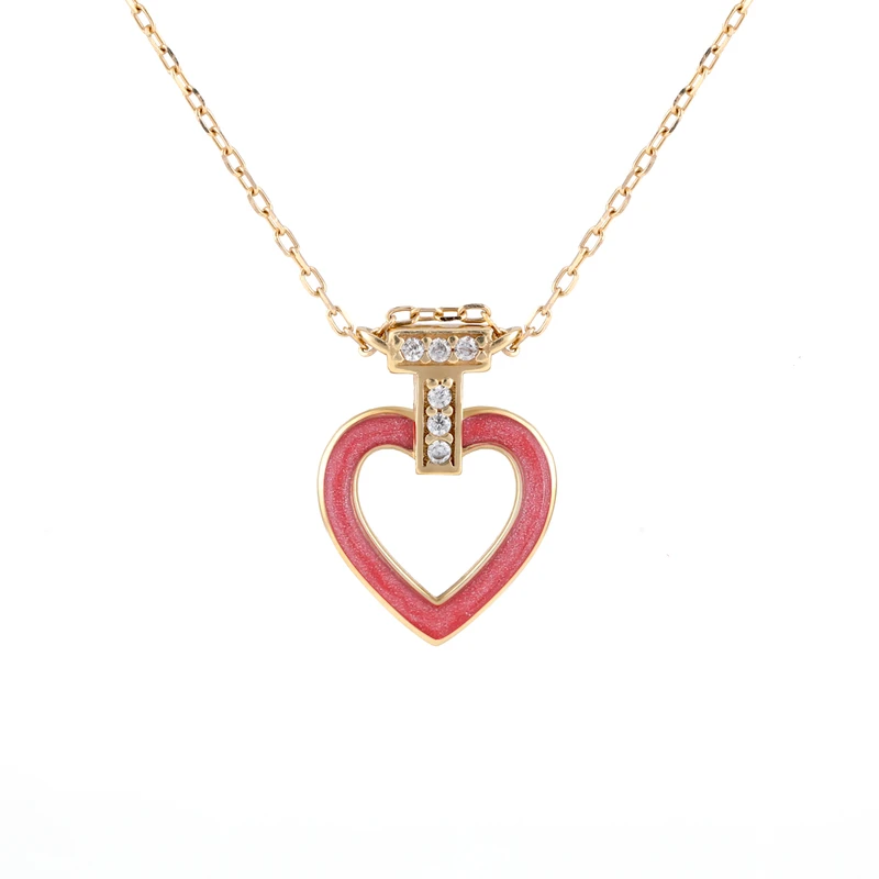 گردنبند طلای زنانه 18 عیار بان گالری مدل فرد قرمز گردنبند طلای زنانه 18 عیار بان گالری مدل فرد قرمز