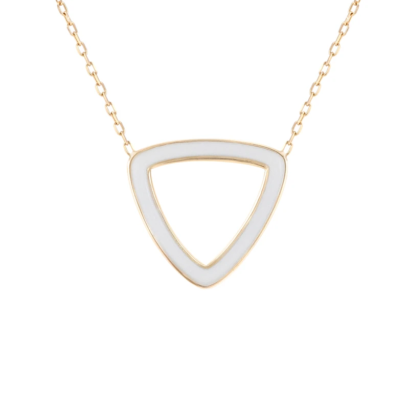 گردنبند طلای زنانه 18 عیار بان گالری مدل ماهورا سفید