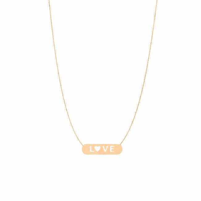 گردنبند طلا 18عیار زنانه طرح لاو مستطیلی گردنبند طلا 18عیار زنانه طرح لاو مستطیلی