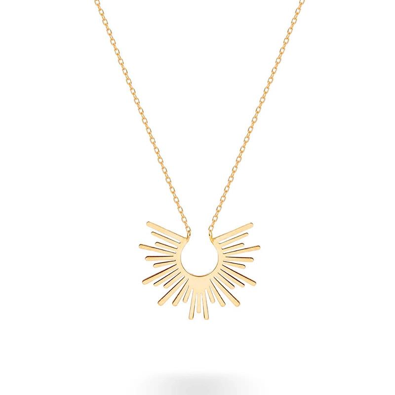 گردنبند طلا 18عیار زنانه طرح خورشید نیمه گردنبند طلا 18عیار زنانه طرح خورشید نیمه