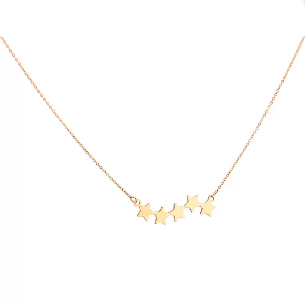 گردنبند طلا 18عیار طرح پنج ستاره