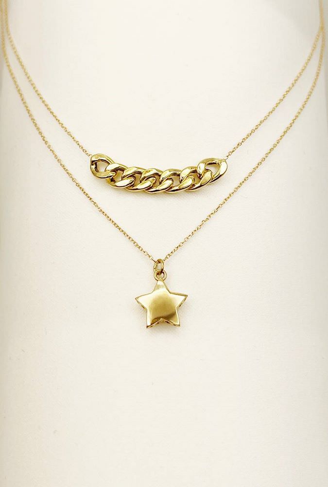 گردنبند طلا 18عیار طرح کارتیه تیفانی ستاره گردنبند طلا 18عیار طرح کارتیه تیفانی ستاره