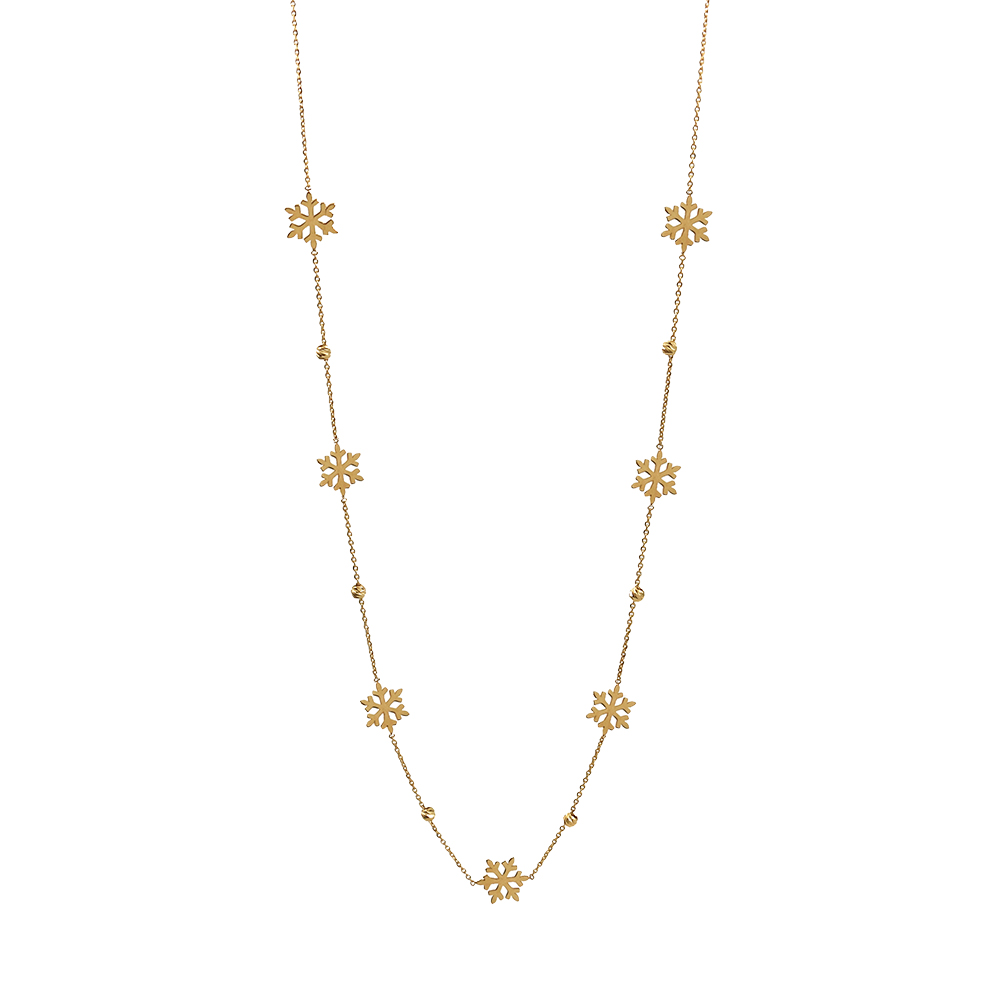 گردنبند گوله برف کریسمسی طلا 18 عیار گردنبند گوله برف کریسمسی طلا 18 عیار