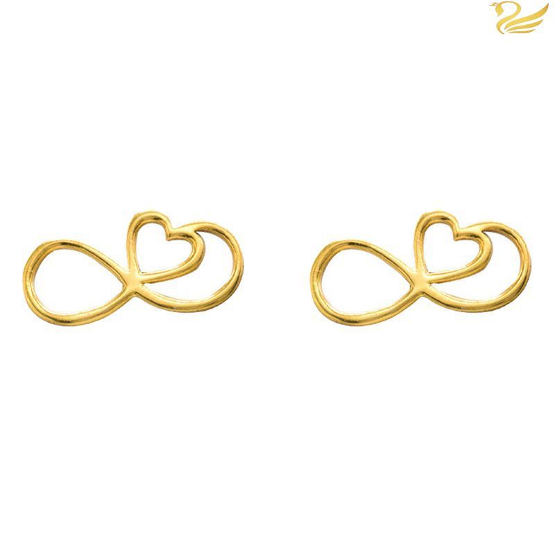 گوشواره طلا 18عیار طرح بی نهایت و قلب گوشواره طلا 18عیار طرح بی نهایت و قلب