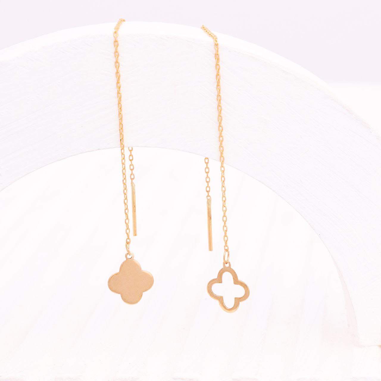 گوشواره بخیه ای ونکلیف مینیمال طلا 18 عیار گوشواره بخیه ای ونکلیف مینیمال طلا 18 عیار