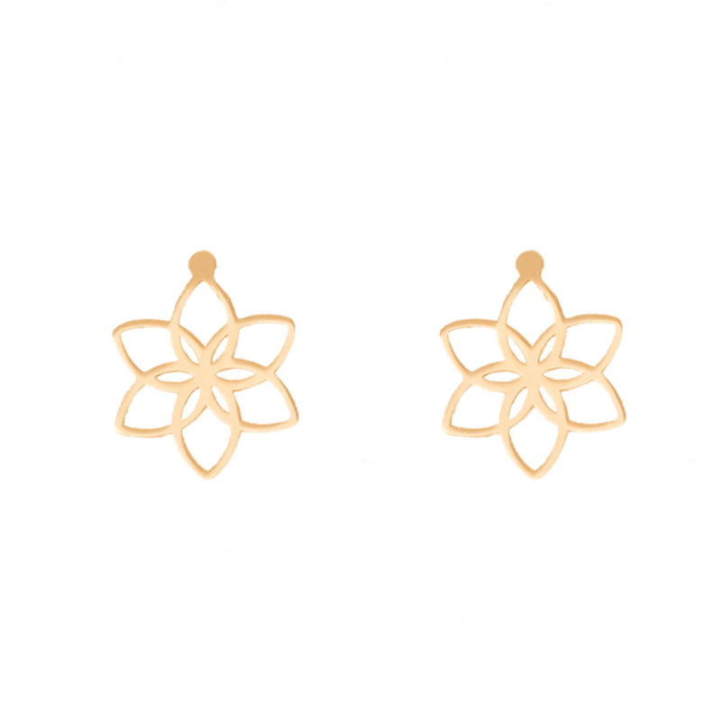 گوشواره میخی طلا 18 عیار طرح گل لوتوس گوشواره میخی طلا 18 عیار طرح گل لوتوس