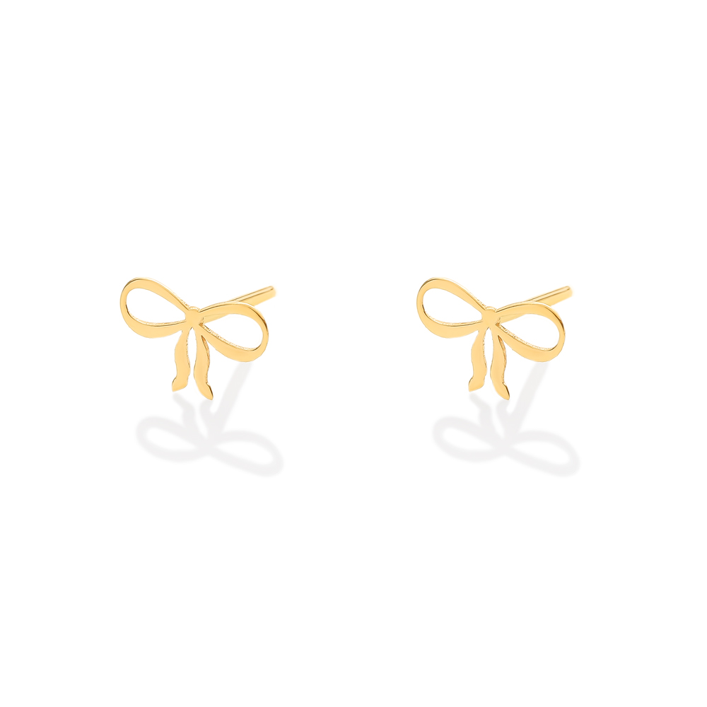 گوشواره طلا 18 عیار طرح پاپیون ساده گوشواره طلا 18 عیار طرح پاپیون ساده