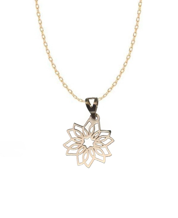 گردنبند طلا 18 عیار اپال گلد مدل قلب لیزری گل گردنبند طلا 18 عیار اپال گلد مدل قلب لیزری گل