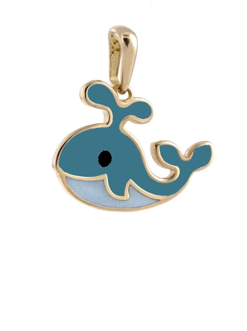 پلاک طلا 18 عیار زنانه اپال گلد مدل نهنگ میناکاری پلاک طلا 18 عیار زنانه اپال گلد مدل نهنگ میناکاری