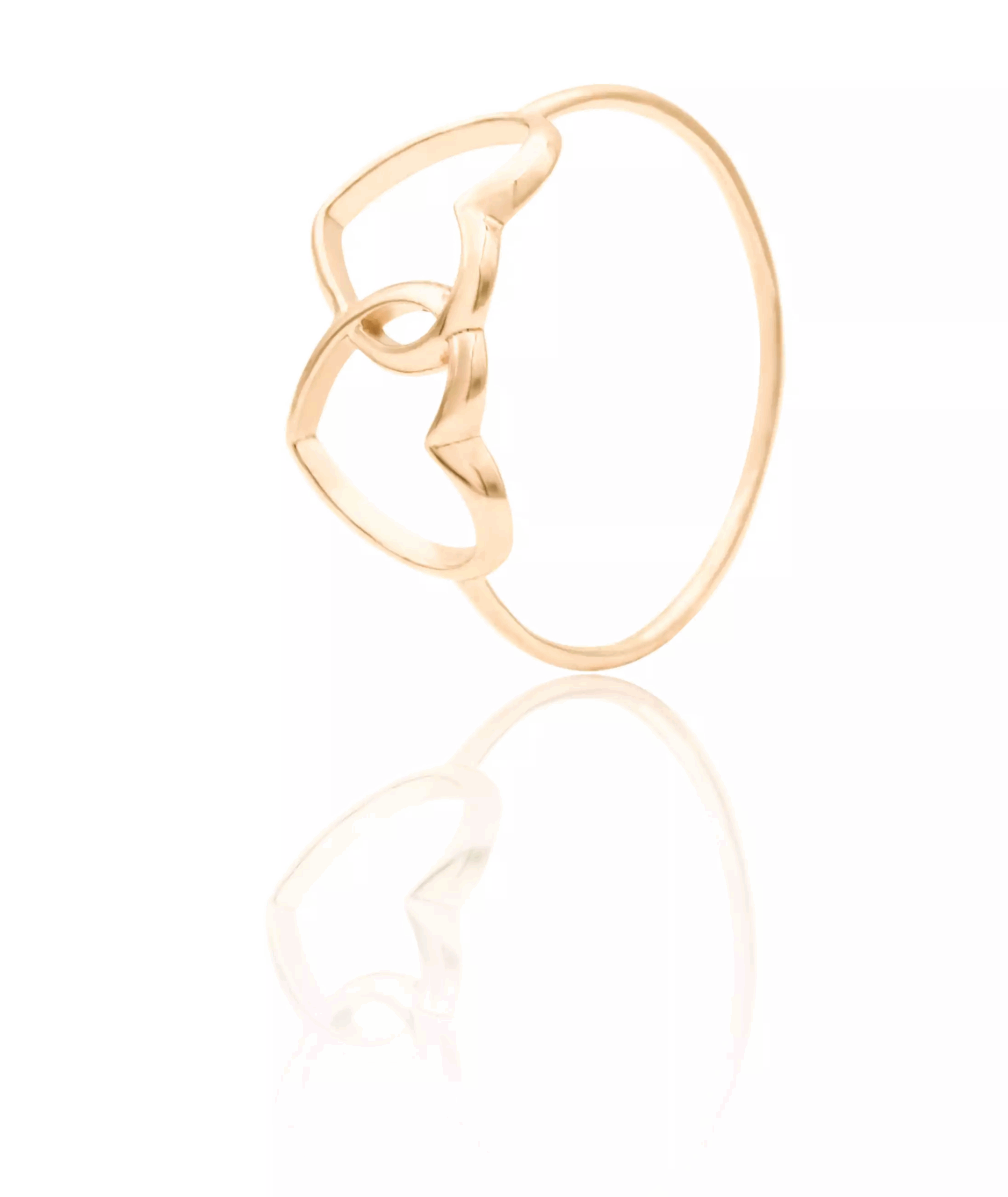 انگشتر طلا 18 عیار زنانه اپال گلد مدل مینیمال دوقلب کد sh0435  سایز 56 انگشتر طلا 18 عیار زنانه اپال گلد مدل مینیمال دوقلب کد sh0435  سایز 56