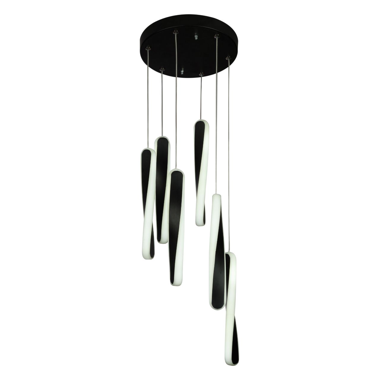 لوستر مدرن سقفی اتاق چشمه نور مدل L6406/6BK مهتابی