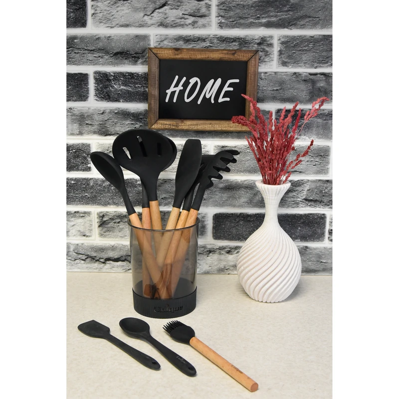 سرویس کفگیر و ملاقه 10 پارچه یونیک مدل دسته چوب M کد 1175 سرویس کفگیر و ملاقه 10 پارچه یونیک مدل دسته چوب M کد 1175