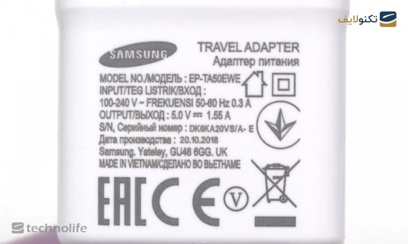 شارژر دیواری اورجینال سامسونگ مدل EP-TA50EWE شارژر دیواری اورجینال سامسونگ مدل EP-TA50EWE