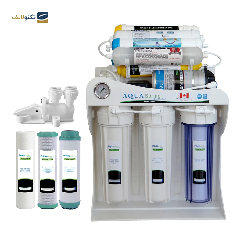 دستگاه تصفیه کننده آب آکوآ اسپرینگ مدل UF - SF4200 به همراه فیلتر بسته 3 عددی و کیت نشتی گیر دستگاه تصفیه کننده آب آکوآ اسپرینگ مدل UF - SF4200 به همراه فیلتر بسته 3 عددی و کیت نشتی گیر