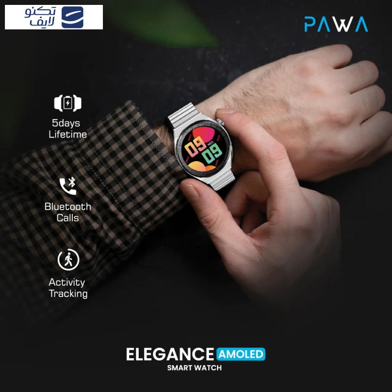 ساعت هوشمند پاوا مدل Elegance شمارنده ضربان قلب، گام شمار، نمایش اعلان، بند فلزی  ساعت هوشمند پاوا مدل Elegance شمارنده ضربان قلب، گام شمار، نمایش اعلان، بند فلزی