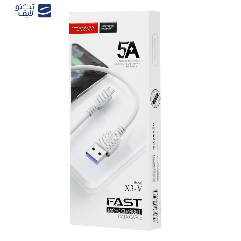 کابل تبدیل USB به microUSB ترانیو مدل X3-V طول 1 متر کابل تبدیل USB به microUSB ترانیو مدل X3-V طول 1 متر
