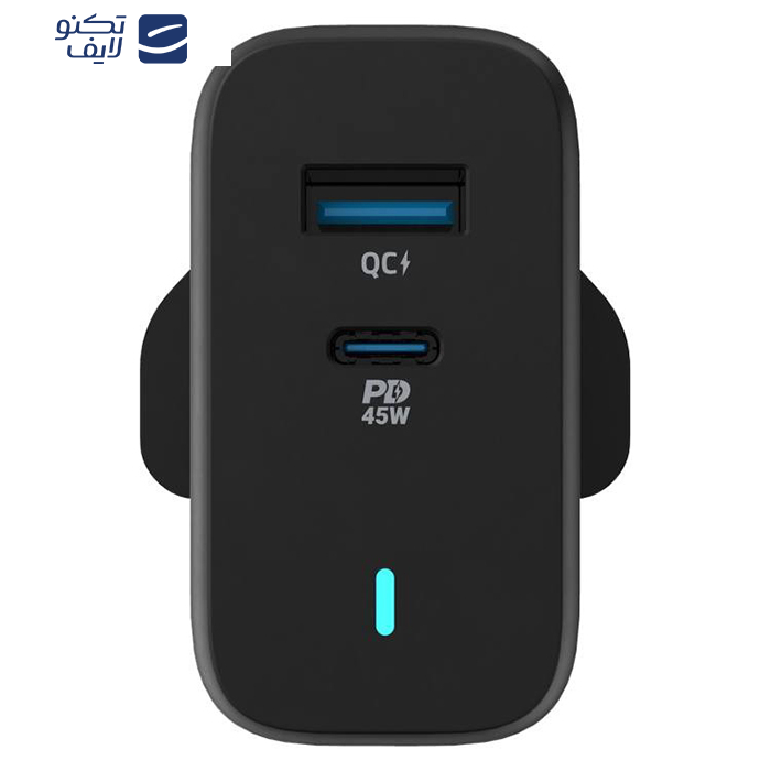 شارژر دیواری 45 وات پاورولوجی مدل PWCUQC004 GaN 45W شارژر دیواری 45 وات پاورولوجی مدل PWCUQC004 GaN 45W