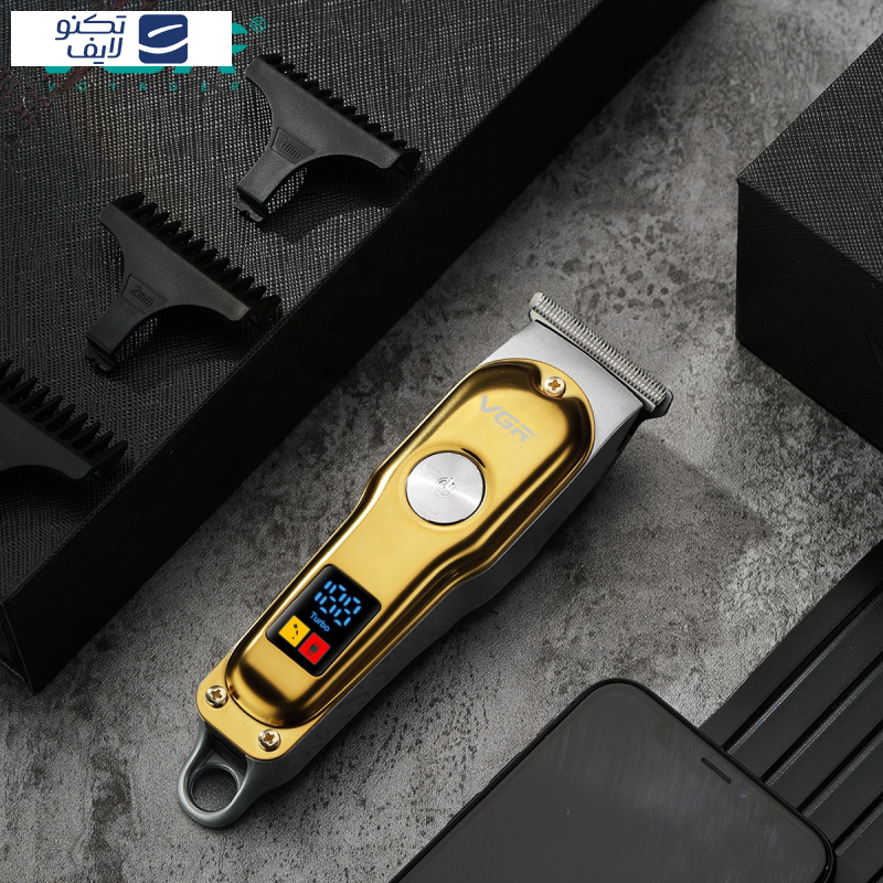 ماشین اصلاح موی سر و صورت وی جی ار مدل V-290، تکنولوژی اصلاح به صورت برش مستقیم، اندازه اصلاح 0.2 میلیمتر، به همراه 3 شانه، کابل USB و برس تمیز کننده ماشین اصلاح موی سر و صورت وی جی ار مدل V-290، تکنولوژی اصلاح به صورت برش مستقیم، اندازه اصلاح 0.2 میلیمتر، به همراه 3 شانه، کابل USB و برس تمیز کننده