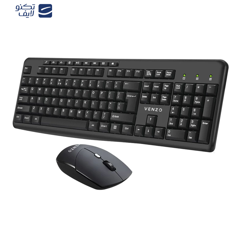 کیبورد و ماوس بی سیم ونزو مدل V-828 کیبورد و ماوس بی سیم ونزو مدل V-828