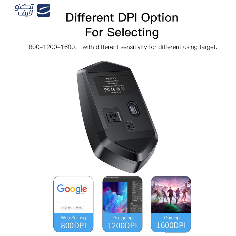 ماوس بی سیم یسیدو مدل KB16 ماوس بی سیم یسیدو مدل KB16
