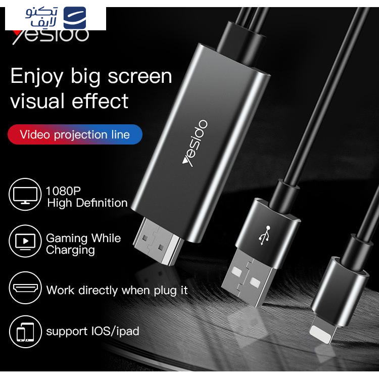 کابل تبدیل لایتنینگ به HDMI/ usb یسیدو مدل HM04 طول 1.8 متر کابل تبدیل لایتنینگ به HDMI/ usb یسیدو مدل HM04 طول 1.8 متر