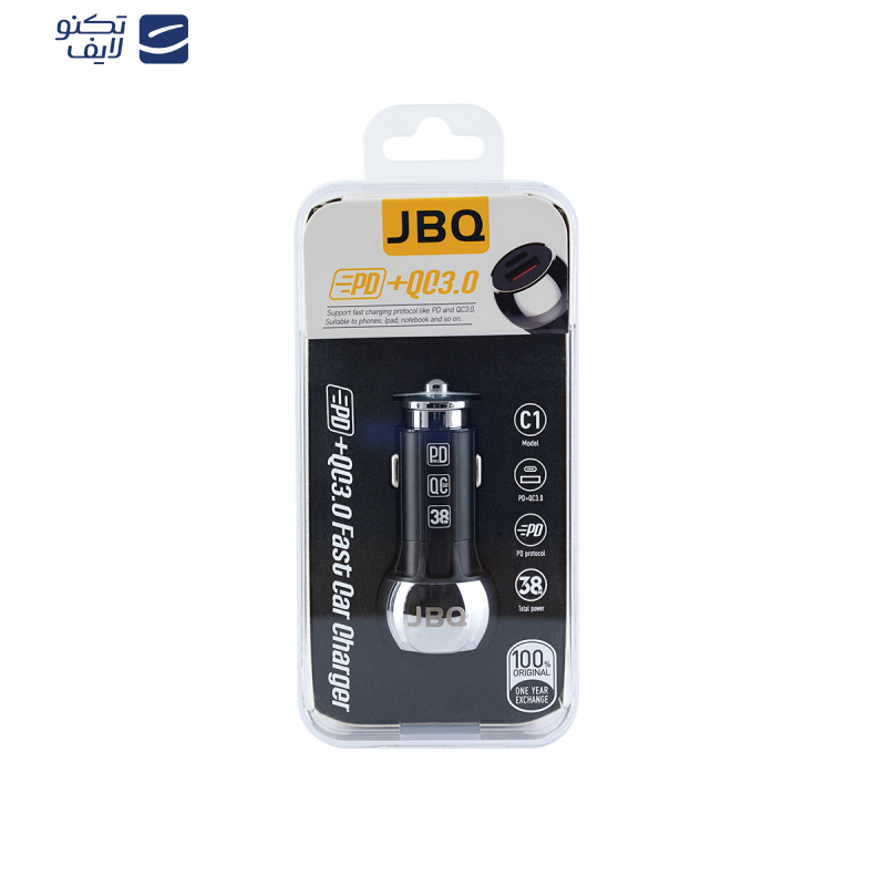 شارژر فندکی 38 وات جی بی کیو مدل C-1 شارژر فندکی 38 وات جی بی کیو مدل C-1