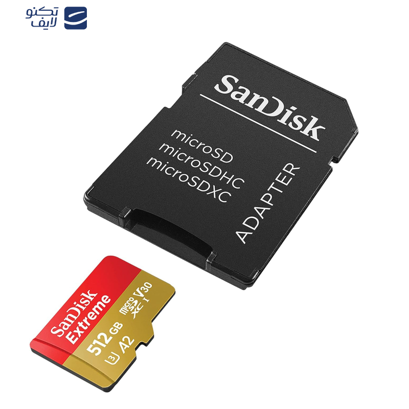 کارت حافظه microSDXC سن دیسک مدل Extreme کلاس A2 استاندارد UHS-I U3 سرعت 190MBps ظرفیت 512 گیگابایت کارت حافظه microSDXC سن دیسک مدل Extreme کلاس A2 استاندارد UHS-I U3 سرعت 190MBps ظرفیت 512 گیگابایت