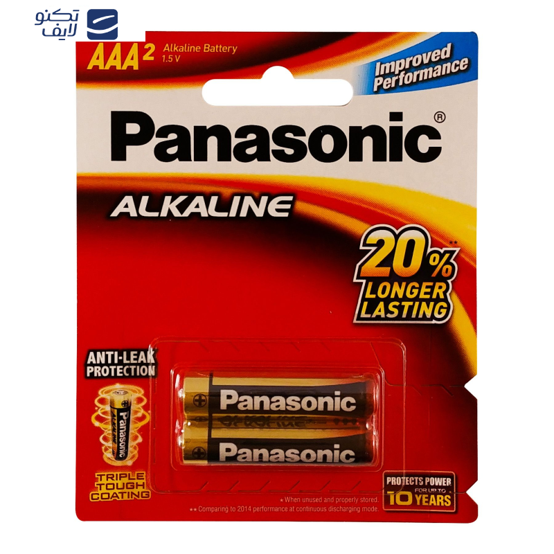 باتری نیم قلمی پاناسونیک مدل LR03T/2B بسته 10 عددی