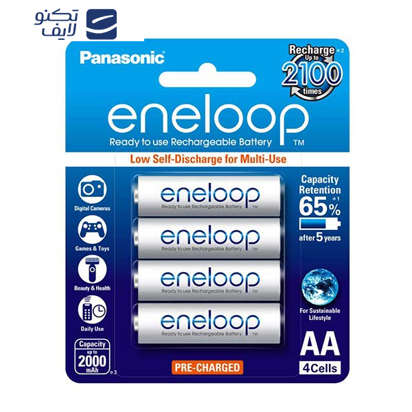 باتری قلمی قابل شارژ پاناسونیک مدل Eneloop BK-3MCCE/4BT بسته 4 عددی