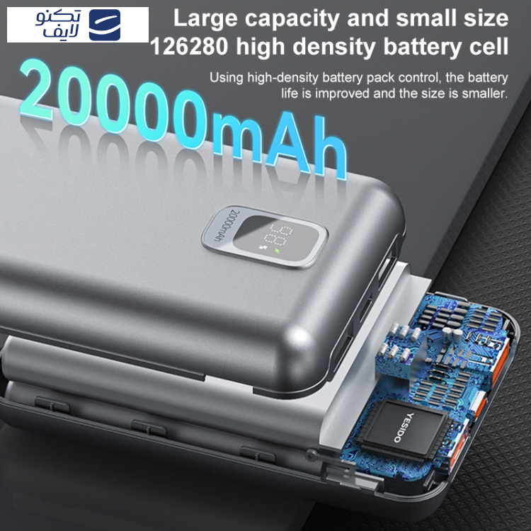 پاوربانک یسیدو مدل YP47 ظرفیت 20000 میلیآمپر ساعت پاوربانک یسیدو مدل YP47 ظرفیت 20000 میلیآمپر ساعت