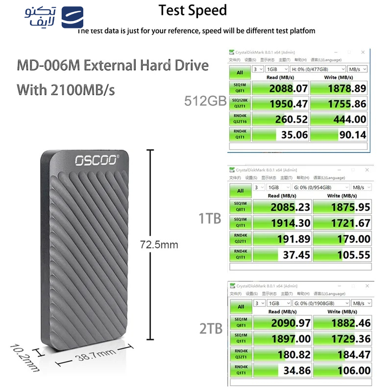 اس اس دی اکسترنال اوسکو مدل MD006 ظرفیت یک ترابایت اس اس دی اکسترنال اوسکو مدل MD006 ظرفیت یک ترابایت