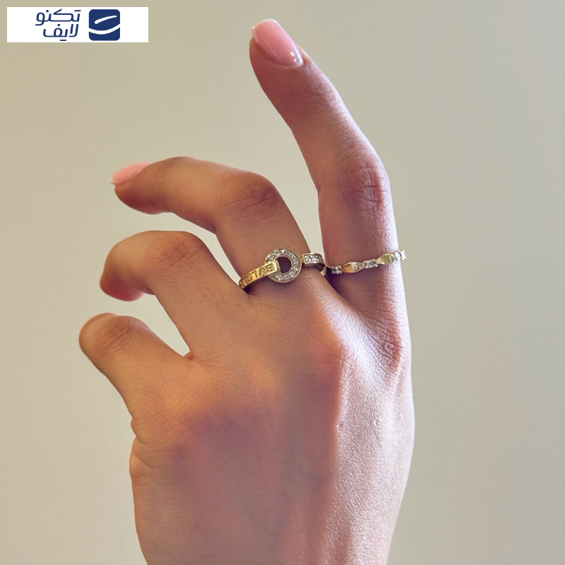 انگشتر طلا 18 عیار زنانه بان گالری مدل ماربل