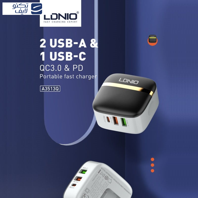 شارژر دیواری الدینیو مدل A3513Q به همراه کابل usb-c شارژر دیواری الدینیو مدل A3513Q به همراه کابل usb-c