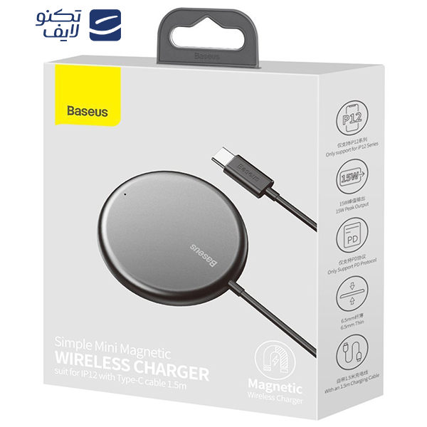 شارژر بی سیم باسئوس مدل Simple Mini Magnetic Wireless Charger WX01-JKF شارژر بی سیم باسئوس مدل Simple Mini Magnetic Wireless Charger WX01-JKF