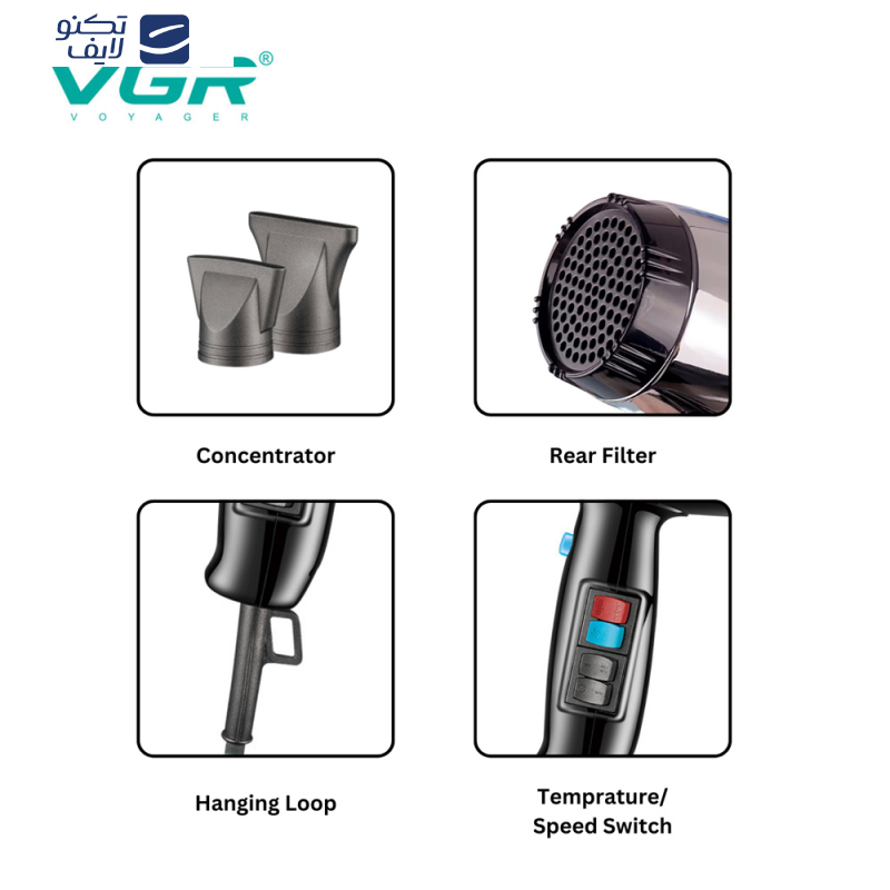 سشوار حرفه ای وی جی ار مدل 466 سشوار حرفه ای وی جی ار مدل 466