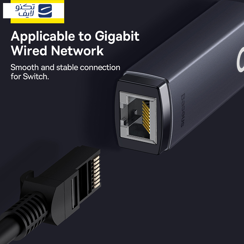 مبدل USB-C به RJ45 LAN باسئوس مدل BS-OH008 1Gbps مبدل USB-C به RJ45 LAN باسئوس مدل BS-OH008 1Gbps