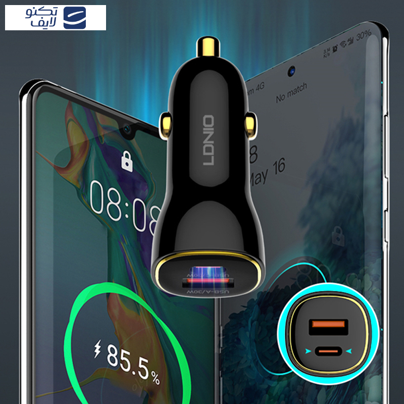 شارژر فندکی 60 وات الدینیو مدل C103 به همراه کابل USB-C شارژر فندکی 60 وات الدینیو مدل C103 به همراه کابل USB-C